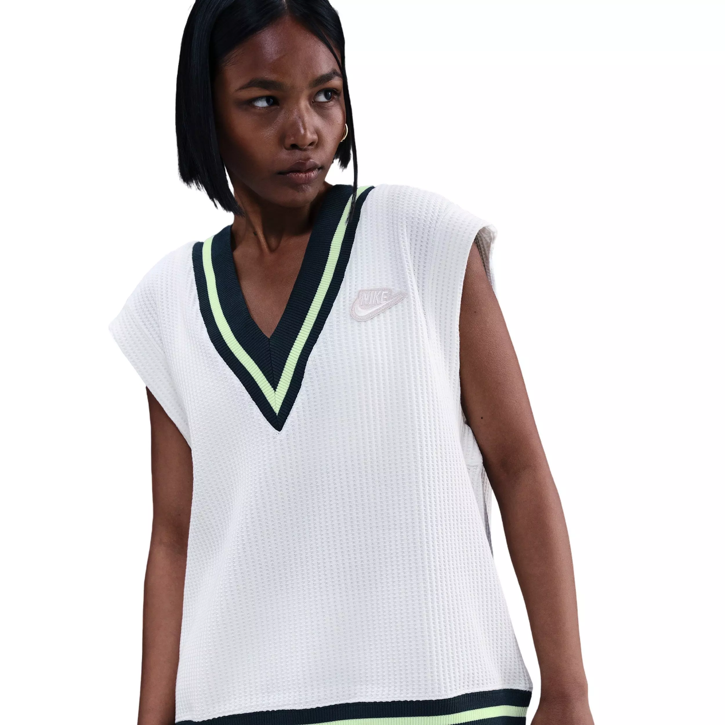 Nike Women's Sportswear Waffle-Knit Prep Vest White | Hibbett